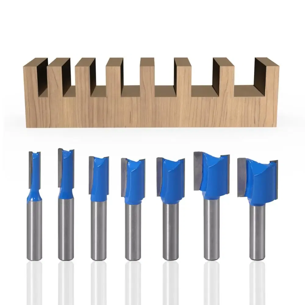 Cutting Edge Length: 31mm - 1PCS 8mm Shank Straight Woodworking Router Bit Set Carpenter Milling Cutter 6/8/10/12/14/18/20mm Cutting Diameter