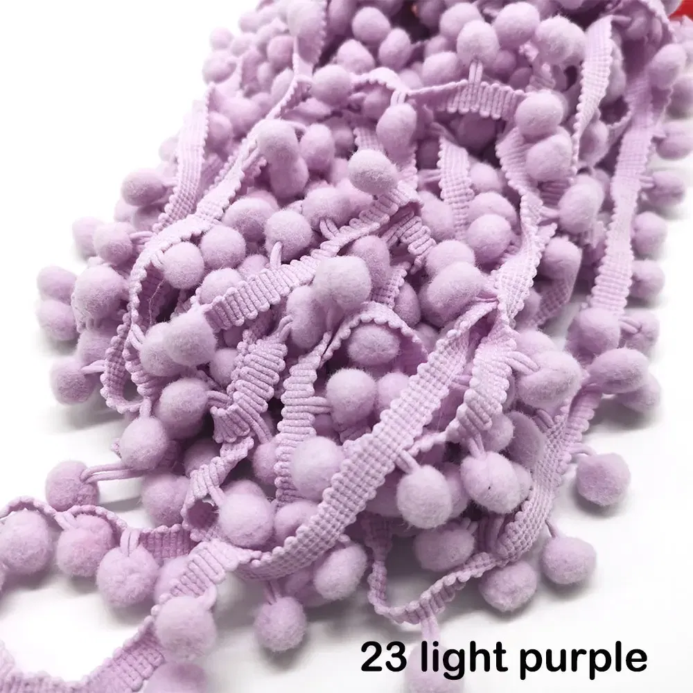 Color: Lilac, Size: S - 1-5yard Pom pom Fringe Lace Ribbon Pompom Trim Ball Fabric DIY Sewing Tassel Lace Kintted Fabric Handmade DIY Craft Accessorie