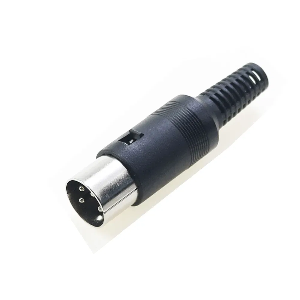 Color: Dark Grey - 5pcs 3P 4P 5P 6P 7P 8Pin DIN Male/Female Plug Jack with Plastic Handle Keyboard Cable Connector Adapter PS2