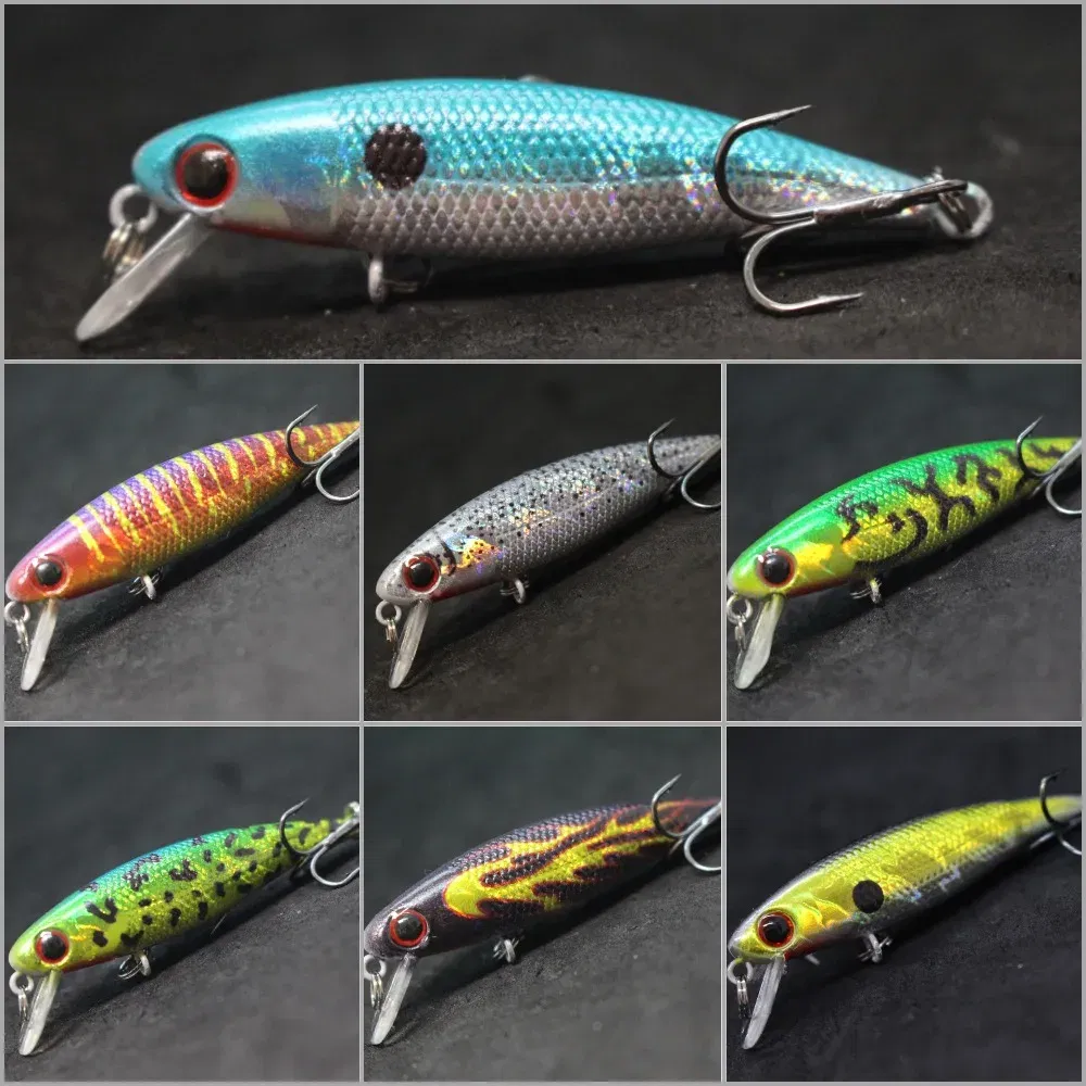 Color: WHITE - wLure Fishing Lure 4.5g 5.9cm Tiny Sinking Minnow Carp Fresh Water Use Wild Wobble Bronzing and Plating Painting M639