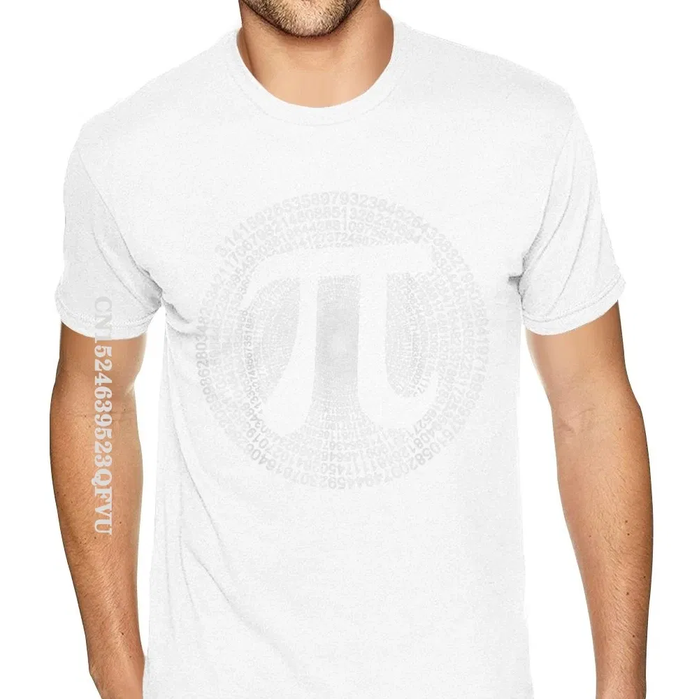 Color: WHITE, Size: XXL - Classic Pi T Shirt 3,14 Pi Number Symbol Math Science Gift Tee Shirts For Men Make Your Own Soft Cotton HipHop Print Tee