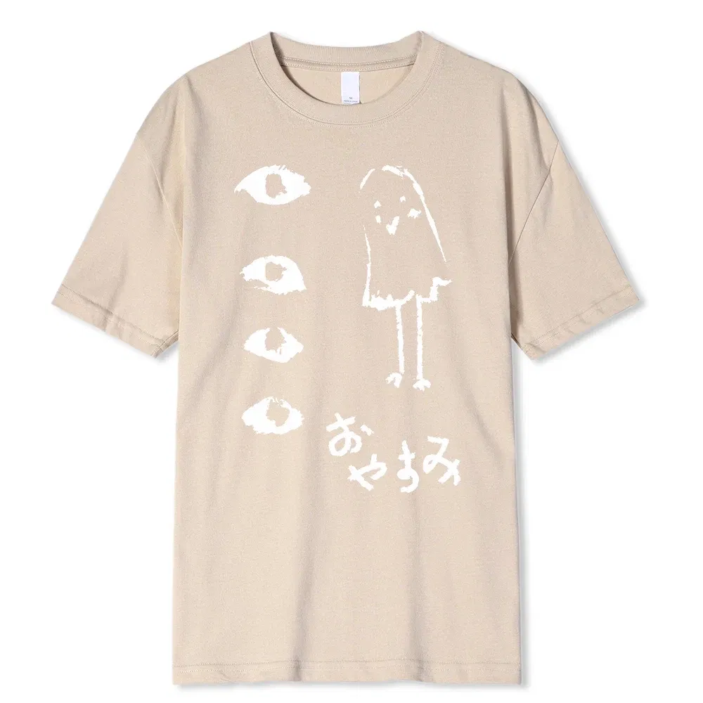 Color: Yellow, Size: M - Oyasumi PunPun Modal Print T-Shirts Funny Anime Streetwear Camisetas Men Women Short-sleev Fashion Harajuku Cartoon Tee Shirt