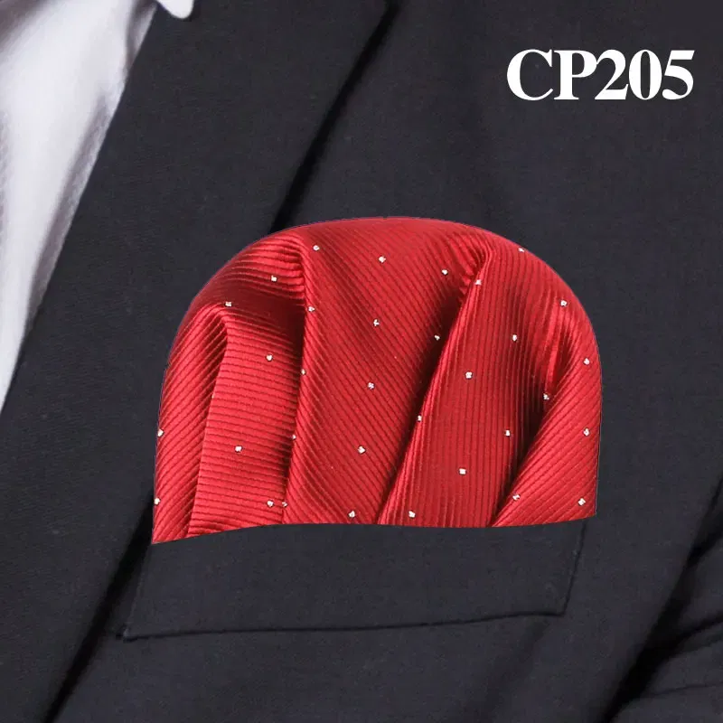 Color: Red - Fashion Dots Suits Pocket Square For Men Business Chest Towel Hanky Gentlemen Hankies Classic Suit Napkin Mens Handkerchief
