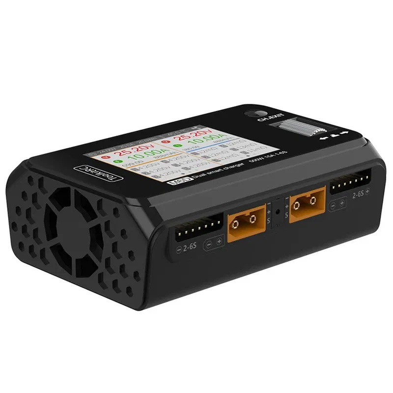 Color: Black - 2024 ToolkitRC M6D 500W 15A DC Dual Channel MINI Smart Charger Discharger For 1-6S Lipo Battery FPV Model Spare Parts
