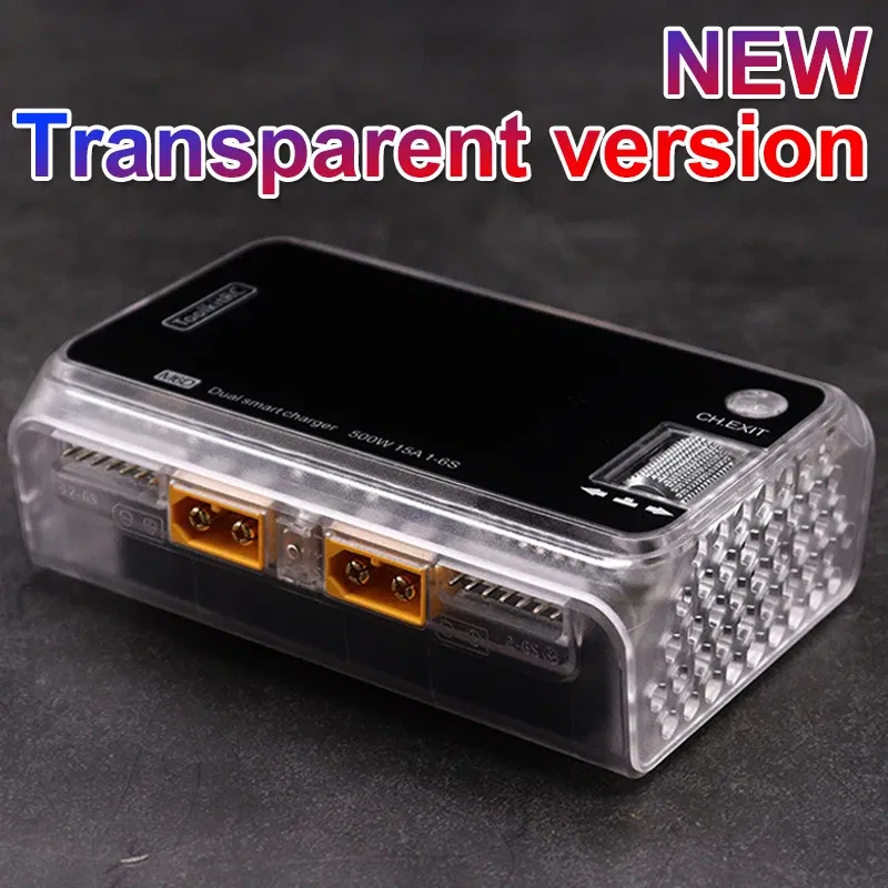 Color: Black - 2024 ToolkitRC M6D 500W 15A DC Dual Channel MINI Smart Charger Discharger For 1-6S Lipo Battery FPV Model Spare Parts