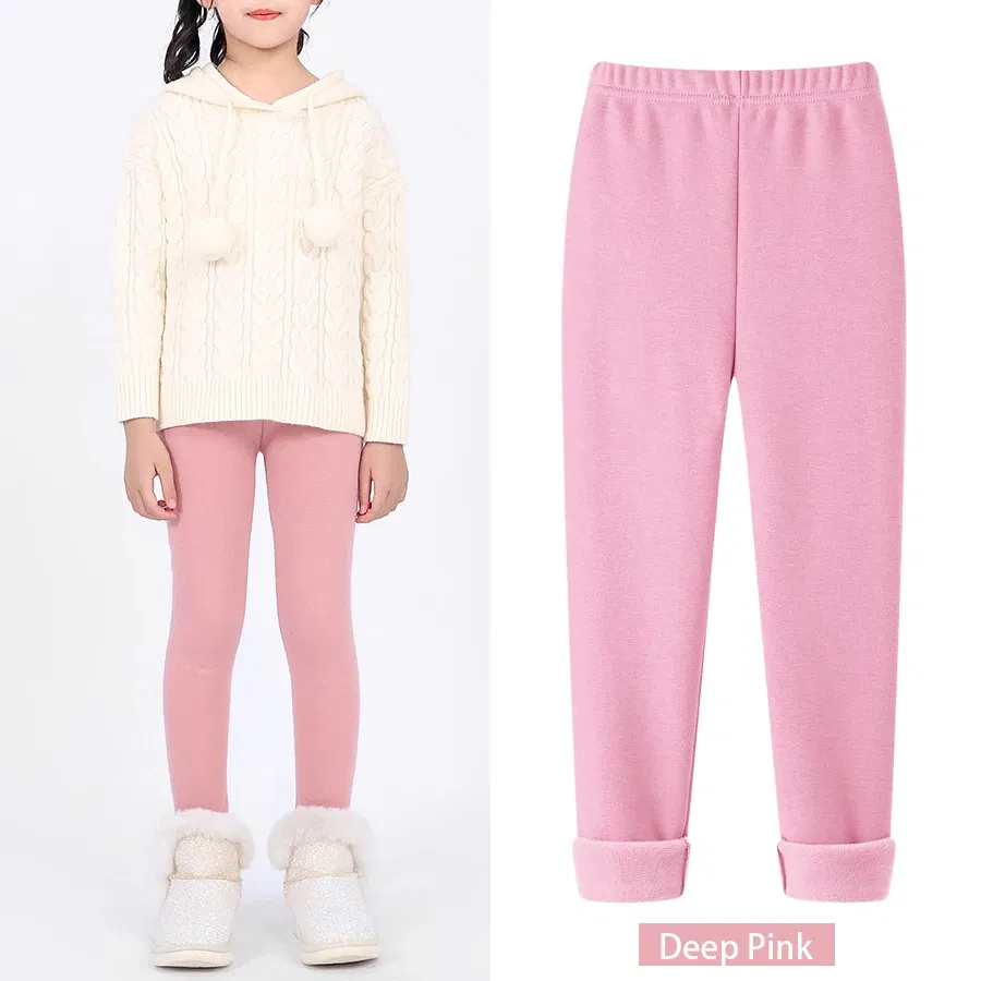 Color: Blue, Size: 128, Ships From: CHINA - SheeCute Girls Winter Warm Pants Kids Fleece Lined Leggings for 3-11 Years SCW7101