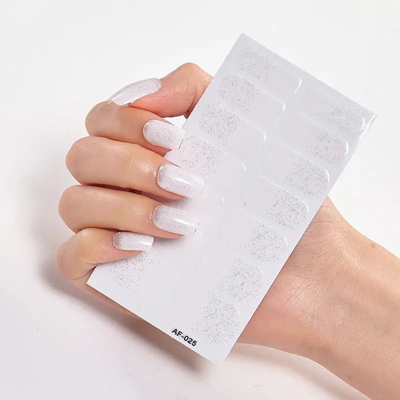 Color: Sliver - Nail Sticker set Self Adhesive Nail Sticker Nail Strips Nailart Sticker Sticker For Nails Foil Nail Art Stickers 2020 Shiny