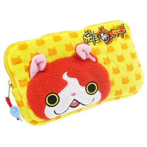 Color: Beige - New Cute Yo-Kai Watch Jibanyan Komasan Girls Kids Woman Plush Make up Cosmetic Bags Cases Storage Pencil Bags For Children