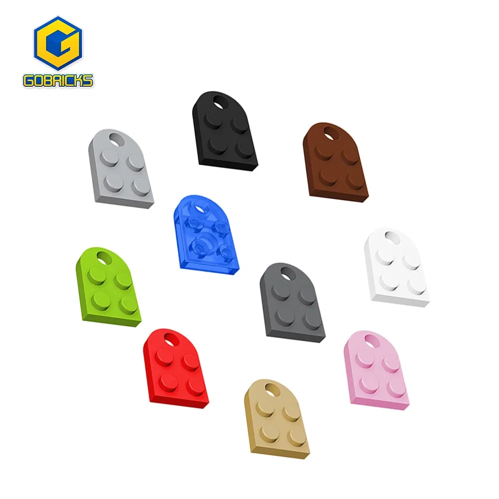 Color: CORAL RED - Gobricks 1pcs Moc Bricks Plate Special Parts 3x2 with Hole Compatible with 3176 Assemble Building Block Kids Toys DIY Gift Adult