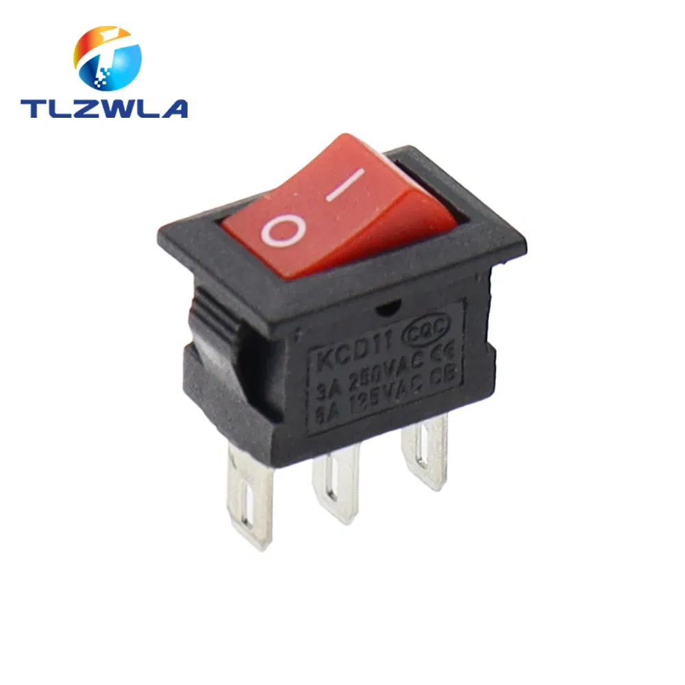 Color: army green, Size: 3XL - 5/10PCS KCD11 Rocker Switch 10*15mm Mini Push Button Switch ON-OFF / ON-OFF-ON 2 Pins / 3 Pins 3A 250VAC / 6A 125VAC 10x15mm
