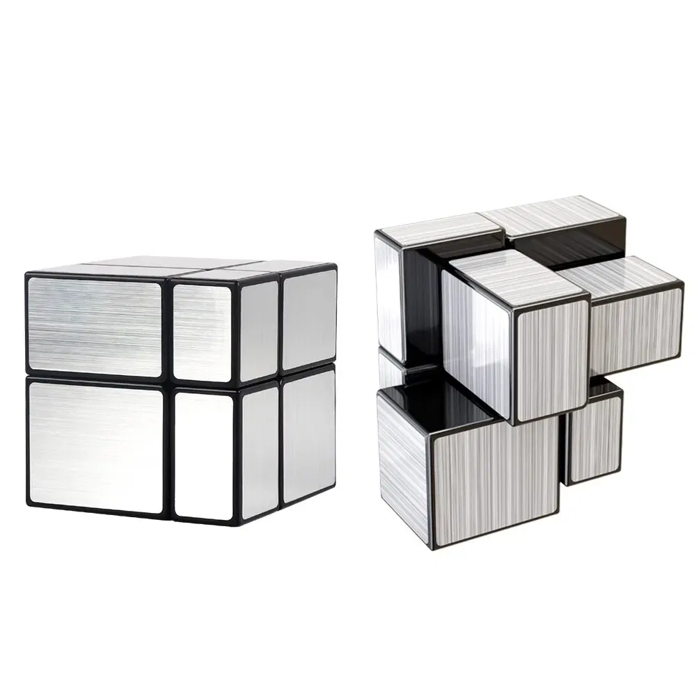 Color: Yellow - SENGSO Mirror Magic Cube 2x2 3x3 Golden Silver Magic Cubo Profession Puzzle High Quality Children's Toys