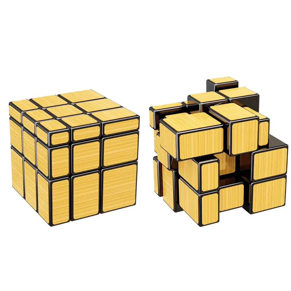 Color: Yellow - SENGSO Mirror Magic Cube 2x2 3x3 Golden Silver Magic Cubo Profession Puzzle High Quality Children's Toys