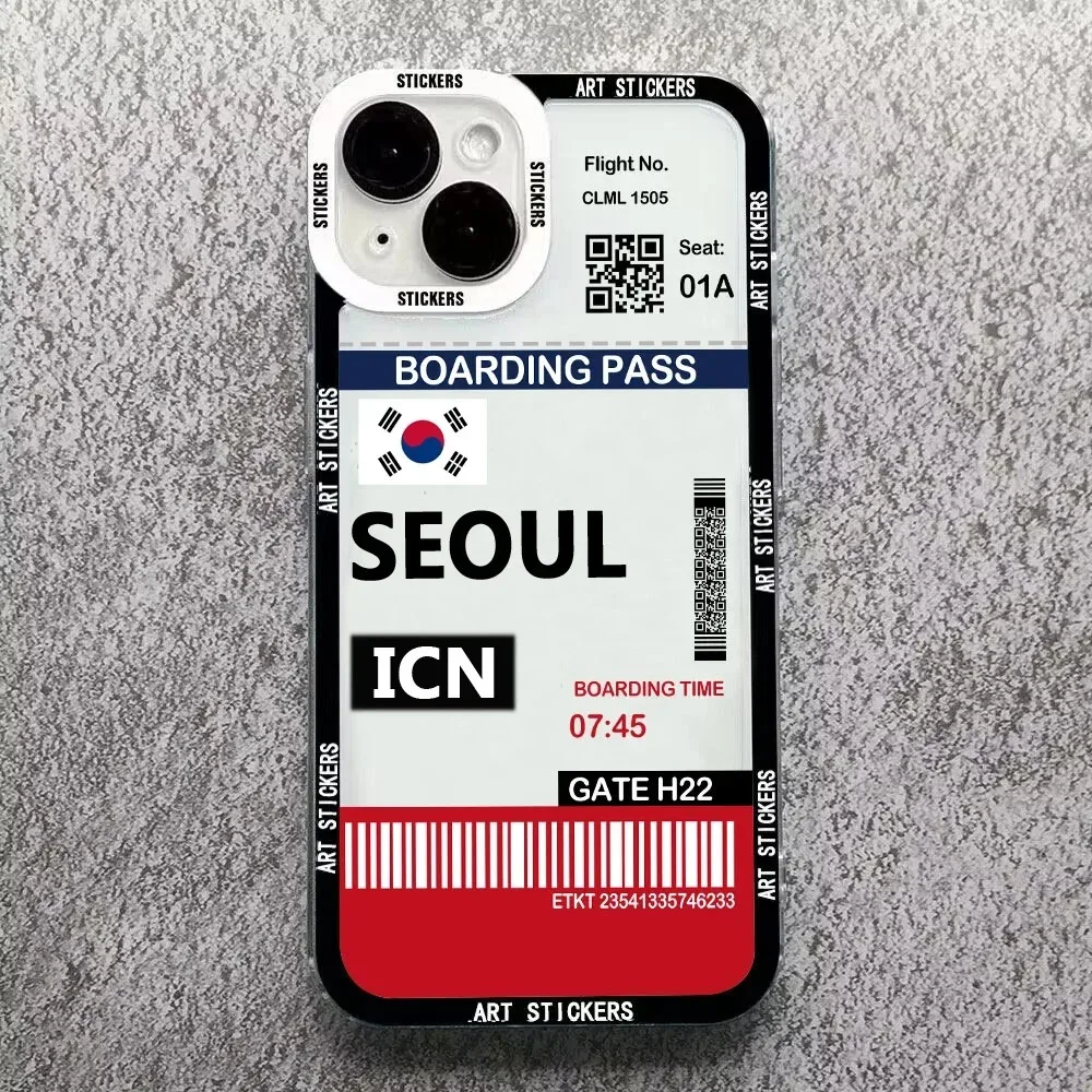 Color: Blue, Material: Microfiber - World City Travel Ticket Label Phone Case For Samsung Galaxy S10 S20 S21 S22 S23 S24 FE Plus Ultra Note 20 New York Paris