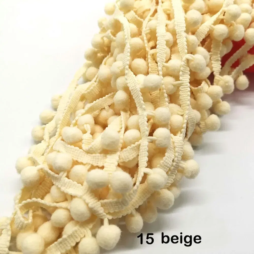 Color: Yellow, Size: M - 1-5yard Pom pom Fringe Lace Ribbon Pompom Trim Ball Fabric DIY Sewing Tassel Lace Kintted Fabric Handmade DIY Craft Accessorie
