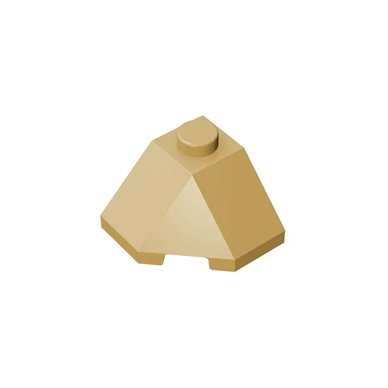 Color: Chocolate - Gobricks GDS-802 ROOF TILE 2X2X1 45 DEGR.-BOT.45DEGR. compatible with lego 13548 children's DIY Educational Building Blocks Tech