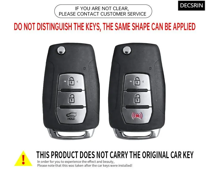 Color Name: GRAY - Zinc Alloy+ Leather Car Flip Key Case Cover Shell Fob For SsangYong Kyron 2 Sanka Actyon Korando Tivoli Protective Accessories