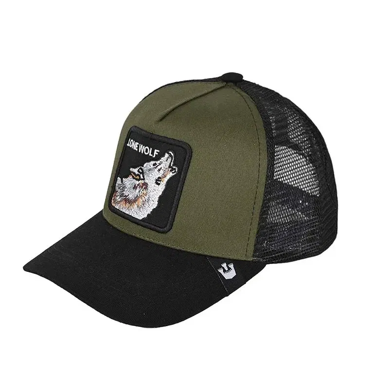 Color: Fluorescent Yellow - Baseball Caps Men Women Snapback Hip Hop Cap With Fashion Animals Embroidery Summer Breathable Mesh Trucker Caps Streetwear Bone