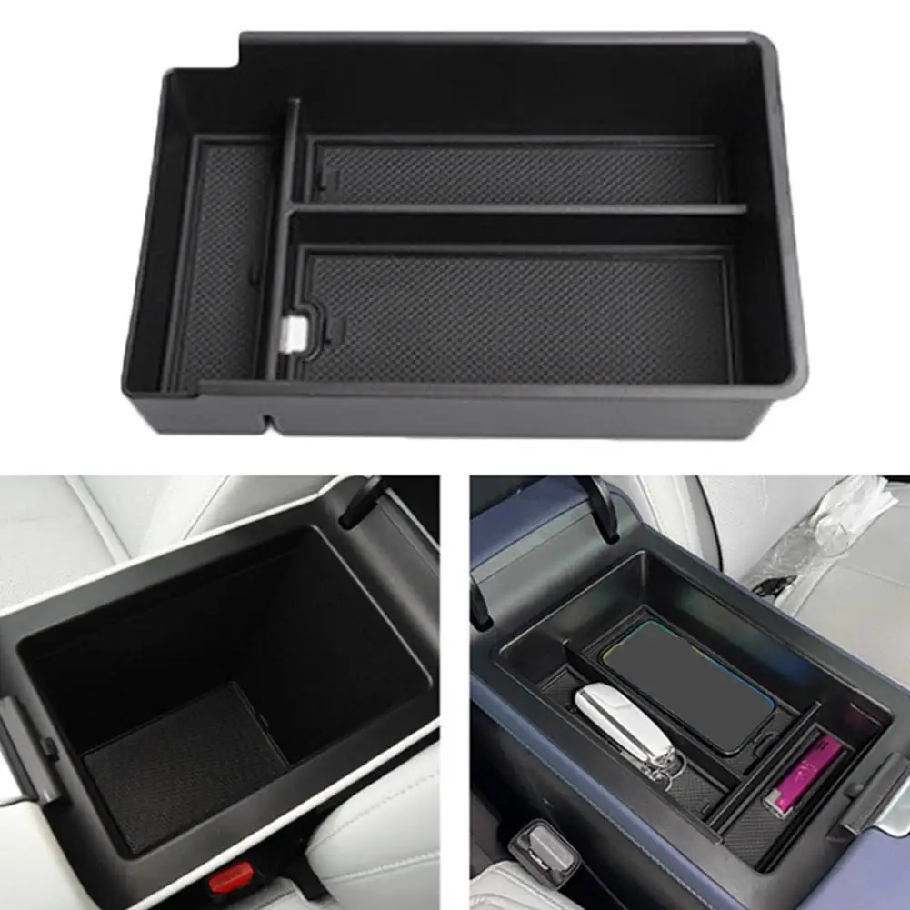 For Xpeng G6 Car Center Console Tray Armrest Storage Box Organizer Interior Accessories Stowing Tidying Black Car Accessories