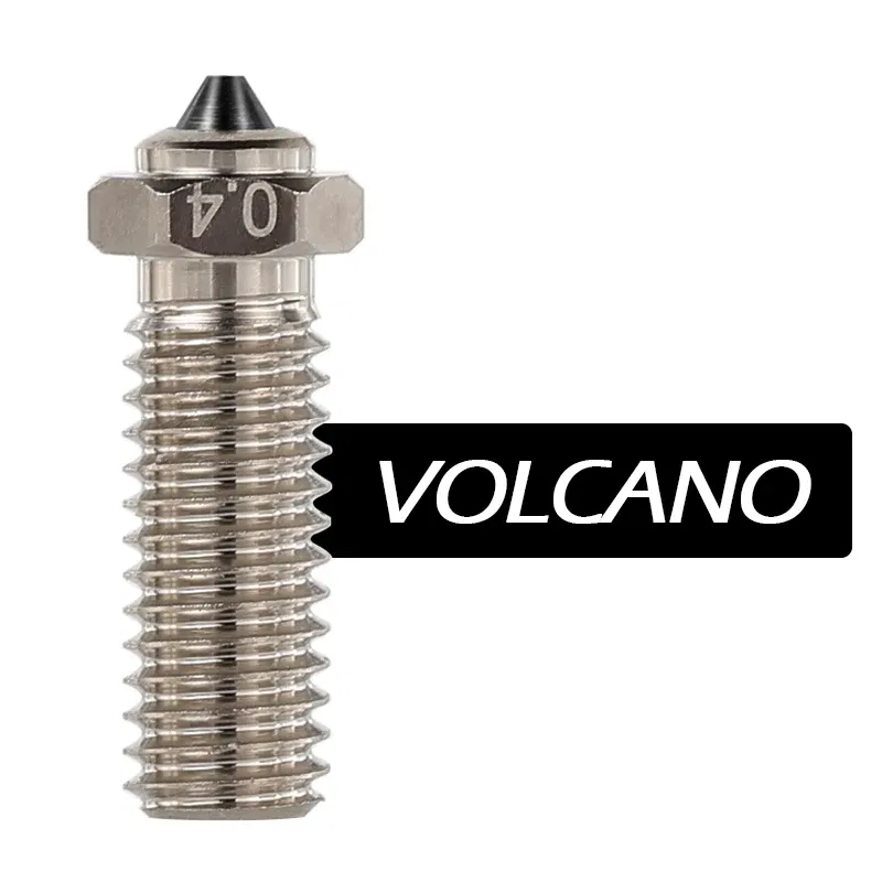 Color: green, Size: 0.6mm - Mellow DLC Hardened Steel & Copper Wear Resistant Bimetal HC Nozzle For V6 / Volcano /Mk8 Hotend Neptune4 K1 Nozzle 3D Printer