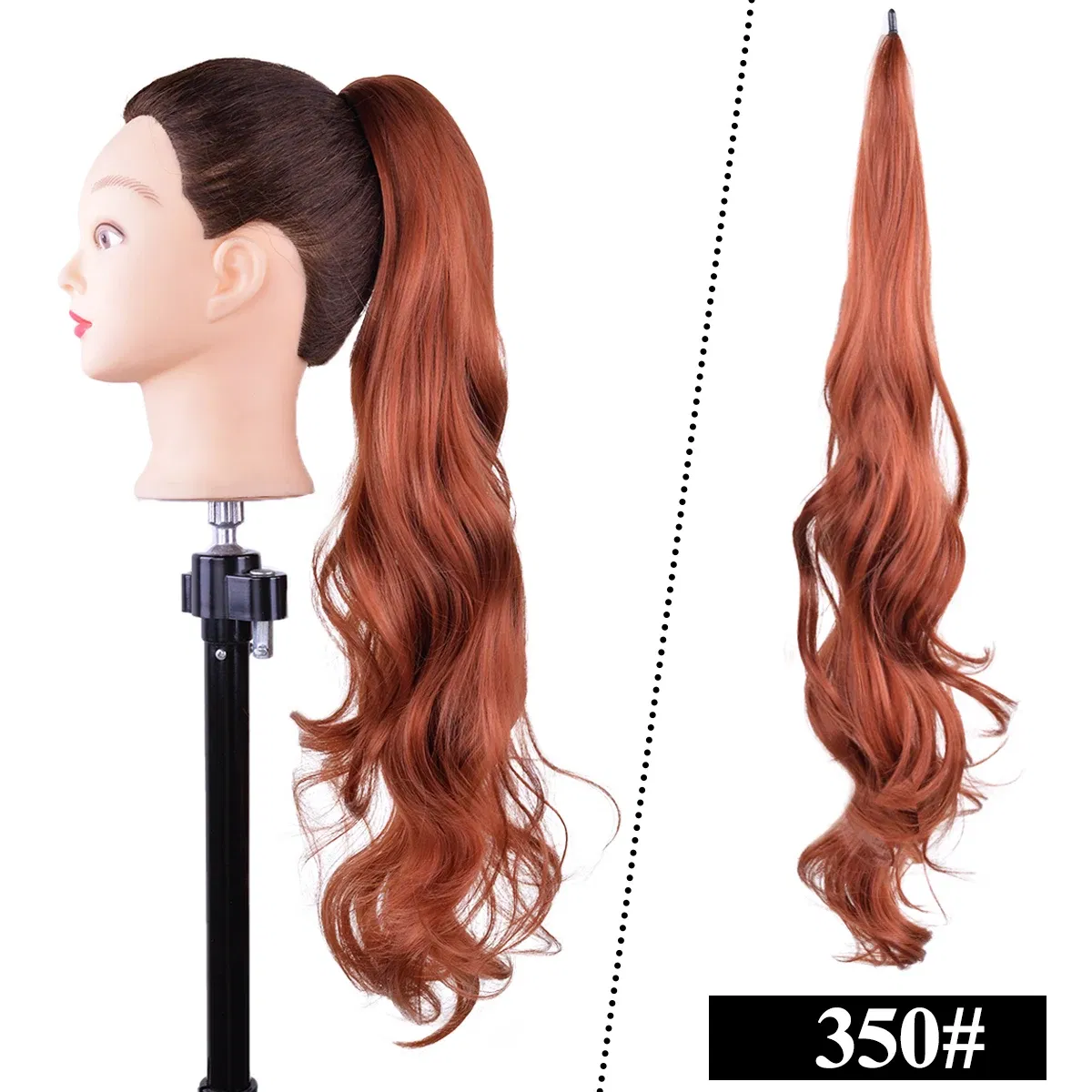 Color: P16/613 - LINWAN Synthetic Long Straight Wrap Around Clip In Ponytail Hair Extension Heat Reistan Pony Tail Fake Hair