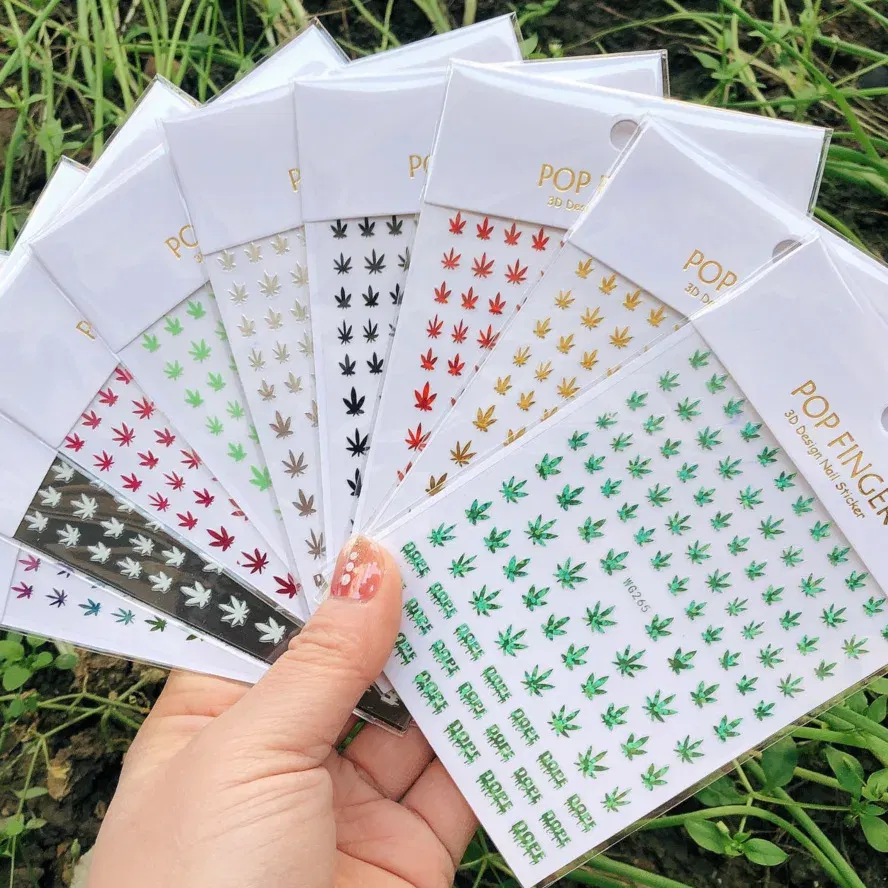 Color: purple color - 1PCS New English Alphabet Nail Stickers Multi-Color Laser Reflective Nail Slider Art Cool Text Nail Kit