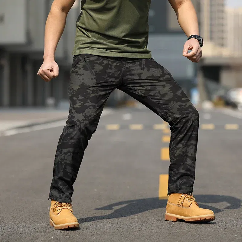 Color: Dark Grey, Size: L - Archon X9 Tactical Pants Slim Fit Waterproof Camouflage Training Pants Spring Autumn Breathable Waterproof Overalls Loose Wear