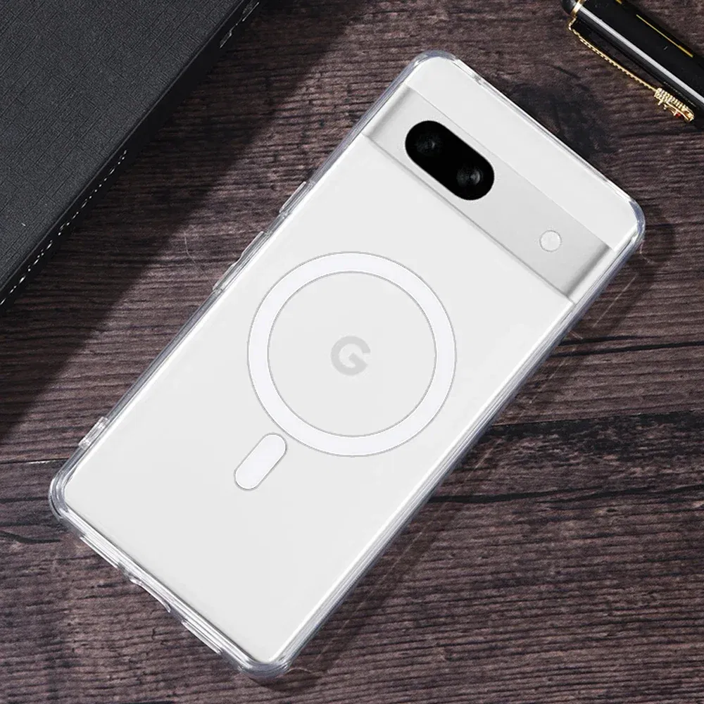 Color: Clear, Material: ABS - Transparent Magnetic for Magsafe Wireless Charge Phone Case for Google Pixel 9 8 Pro XL 7 7A Shockproof Clear Anti-fall Cover