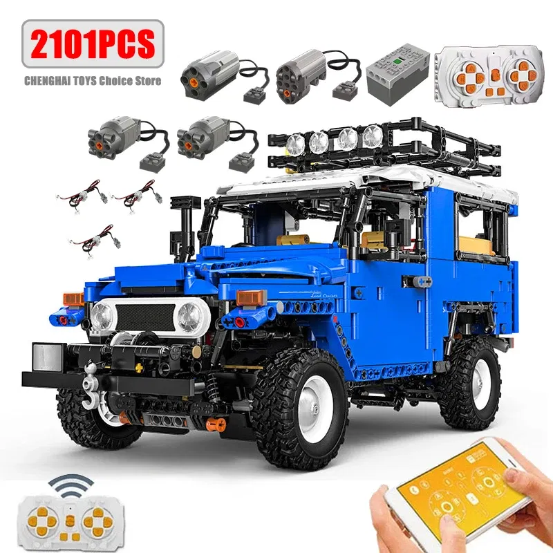 Color: army green - Technical Car APP Remote Control Motor Power SUV Series Building Blocks Bricks MOC Off-road Vehicle Model Sets Boy Toys Kid Gift