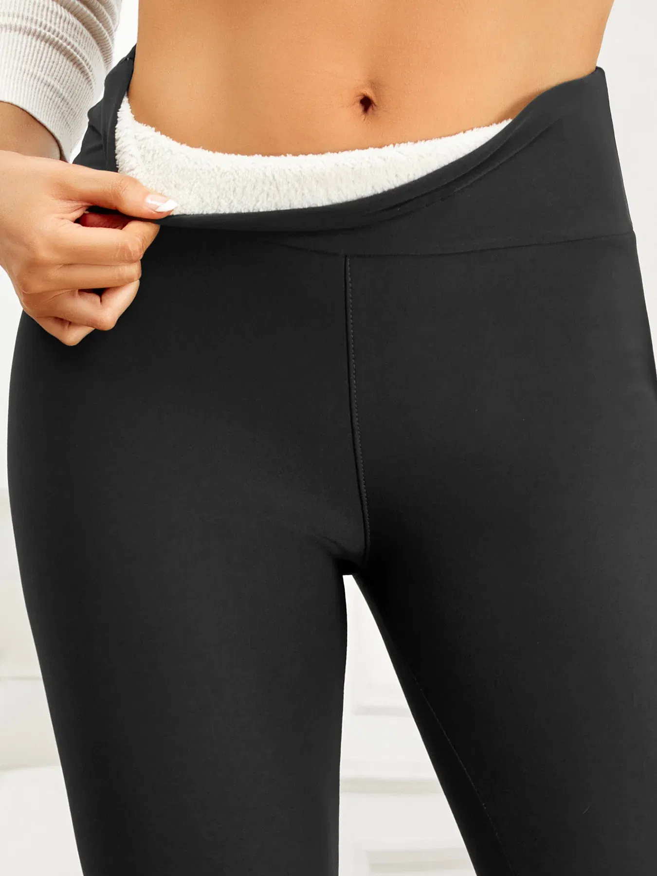 Color: SKY BLUE, Size: S - 2024 Blue Thick Winter Leggings Women High Waist Warm Fashion Outdoors Leggings Women Autumn Velvet 200G Pants Classic Embroide