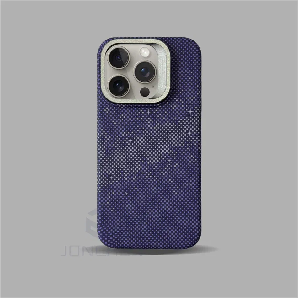 Color: MULTI, Material: Plastic - Luxury Magnetic Stand Metal Lens Relief Carbon Fibre Pattern For Magsafe Case For iPhone 15 14 13 Pro Max Shockproof Back Cover