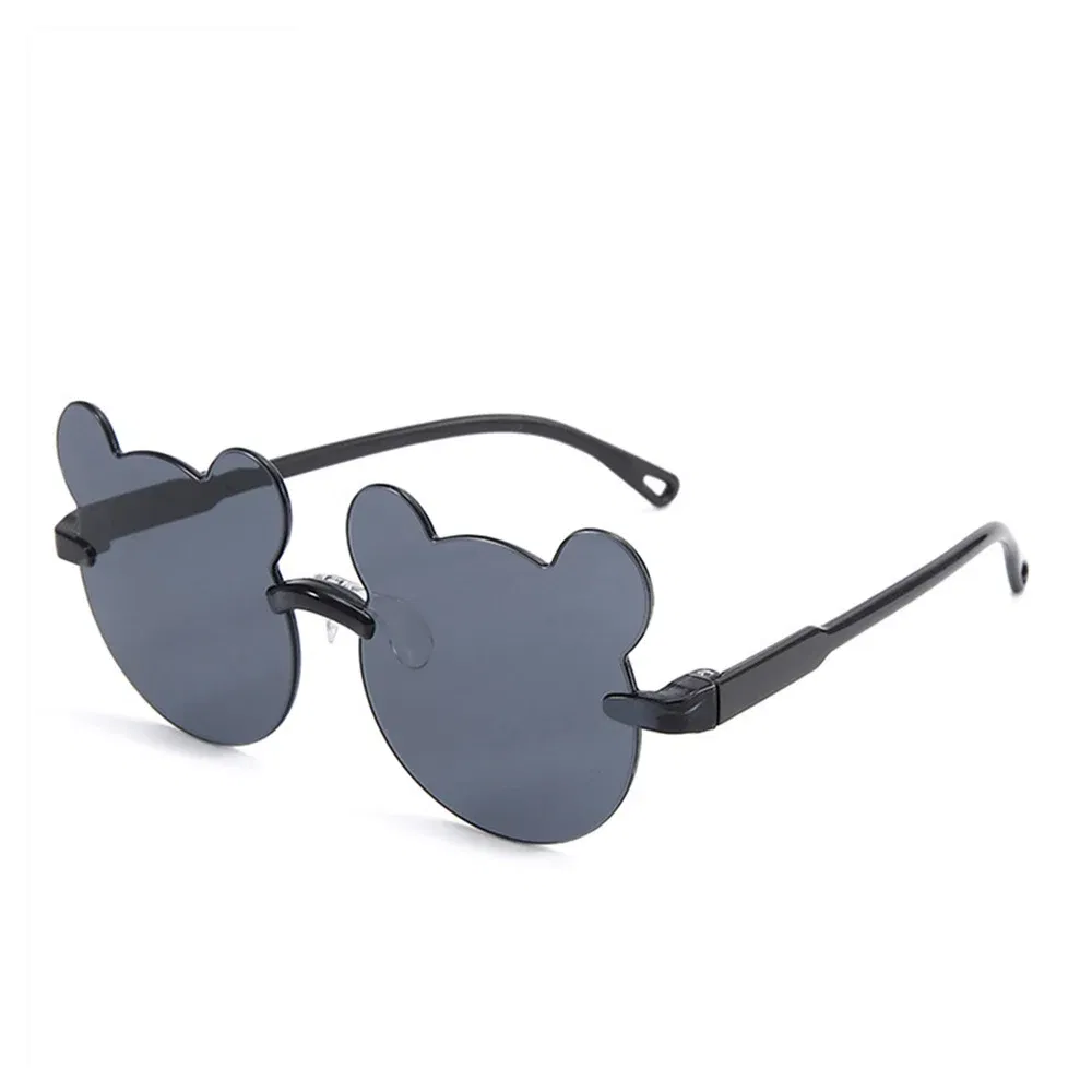 Lenses Color: Brown - Hot Sale!Children Cute Cartoon Bear Shape Sunglasses Boy Girls Summer Anti-UV UV400 Rimless Sun Glasses Kids Outdoor Sun Glasses