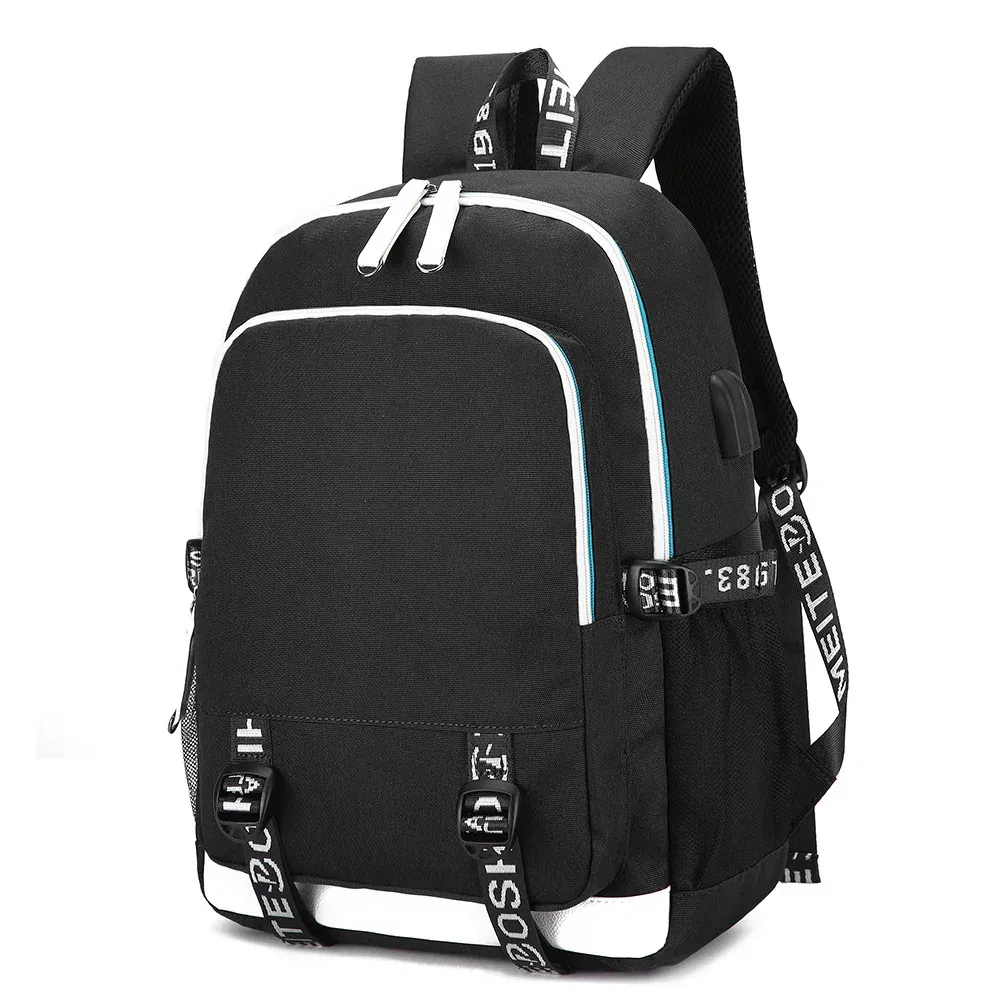 Color: GRAY - Hot Jujutsu Kaisen Backpack Men Women USB Charging Laptop Travel Backpack Teenager Student Backpack Casual Mochila