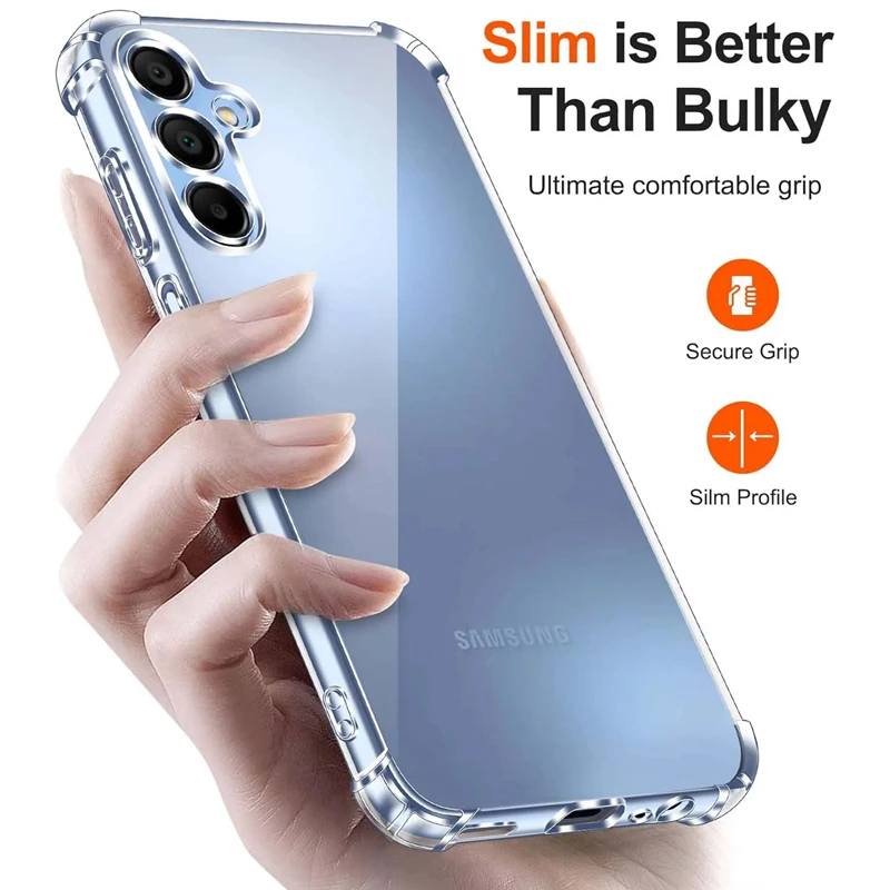 Color: CRIMSON - Luxury Clear Phone Case For Samsung Galaxy A15 A25 A35 A55 A04 A14 A23 A54 A03 A13 A23 A33 A53 A73 A32 A52 A72 Back Cover