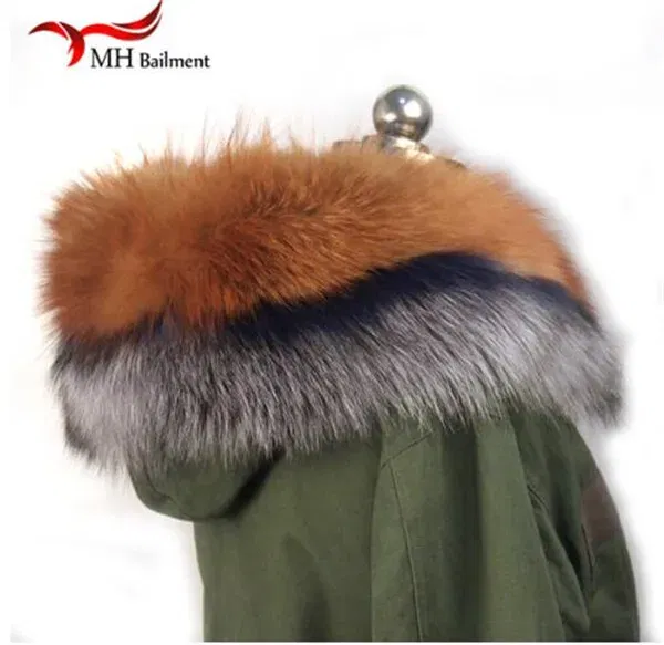 Color: army green, Size: XS - 100% Real Raccoon Fur Scarf Coat Collar Ladies Winter Luxury Authentic Raccoon Warm Neck Shawl Coat Collar Furry Shawl Women