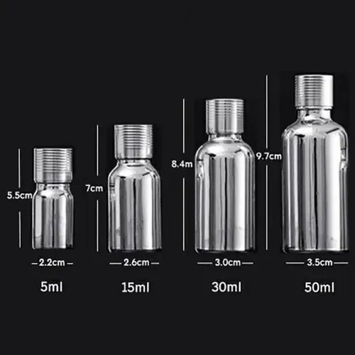 Color: black - Hot Sales 5/15/30/50ml Portable Glass Stopper Perfume Essential Oils Bottle Empty Bottle