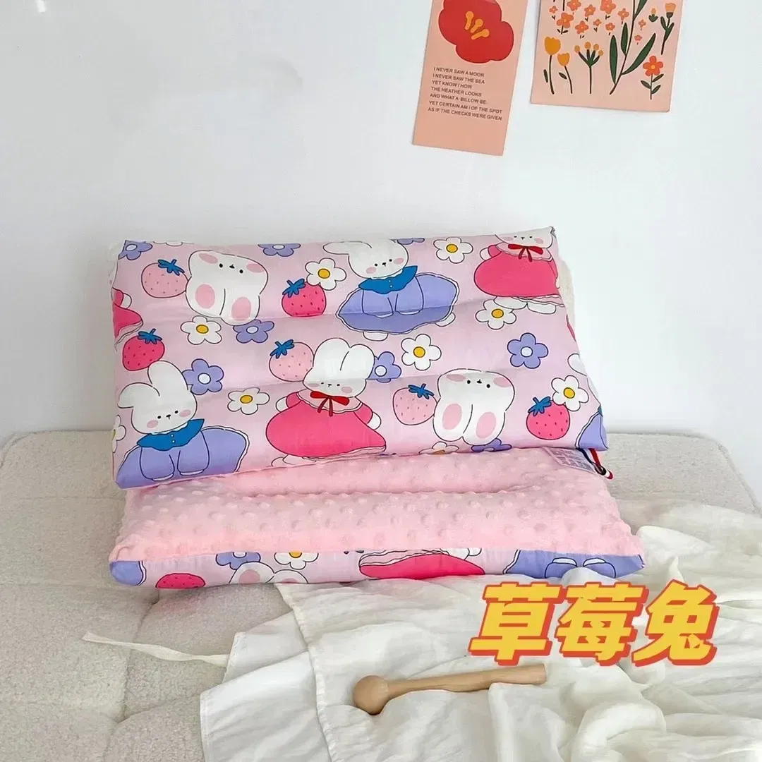 Color: SKY BLUE - Soft baby pillow Comfortable velvet newborn pillow Baby sleep headrest Breathable baby pillow Mom's Love