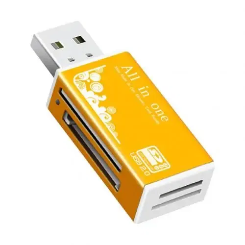 Color: Gold - Multifunctional USB 2.0 Micro-SD/TF/CT/MS/SDHC/MMC Memory Card Reader Adapter