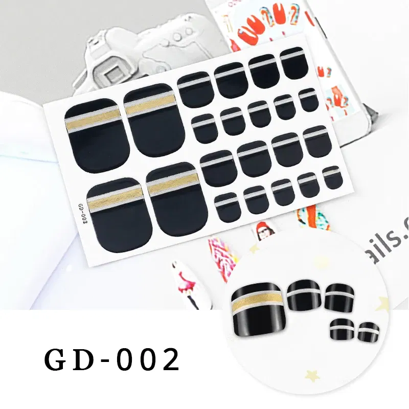 Color: Gold/Bronze - Colorful Nail Stickers Foot Shiny Glitter Nails Charms Full Cover Self-Adhesive Nail Polish Stickers for Nails Art