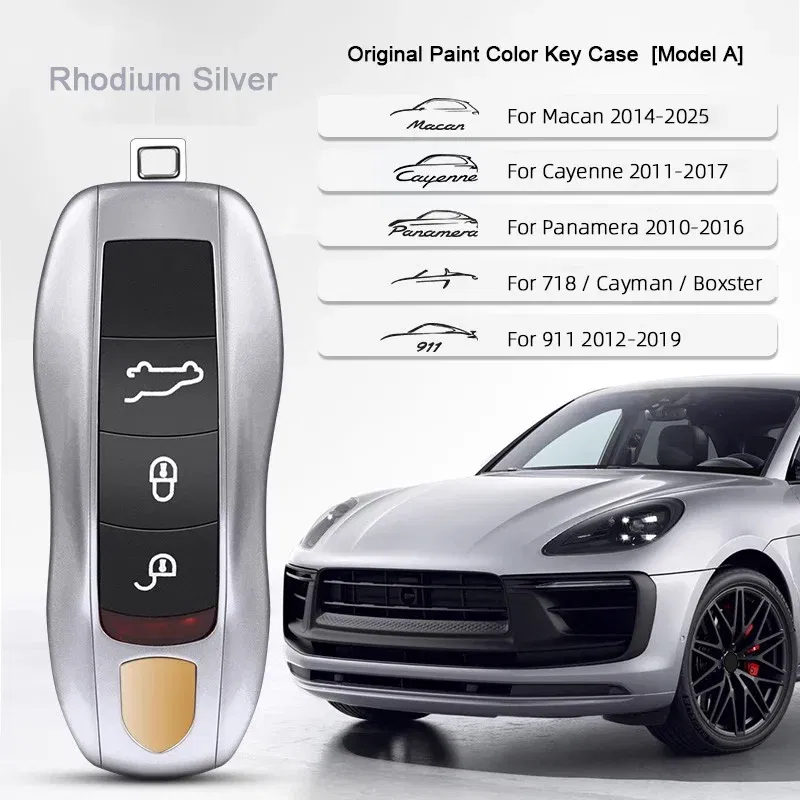 Color Name: camel - For Porsche Cayenne 9ya 9yb Panamera 971 911 Targe Taycan Macan 95b Cayman 718 Boxster 2014-2025 Car Remote Smart Key Case Cover