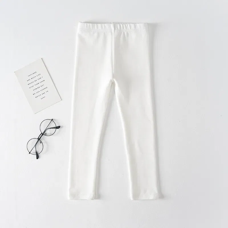 Color: black, Kid Size: 3T - Girls' Leggings Spring And Autumn Style 95 Cotton Female Baby Elastic Pants Children's Slim outer Wear Pants