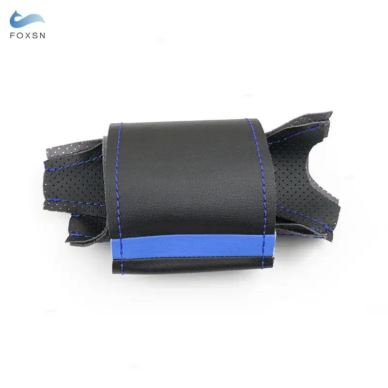 Color Name: silver - For Renault Clio 3 RS 2005 2006 2007 2008 2009 2010 2011 2012 2013 Hand-stitch Car Steering Wheel Cover Perforated Leather Trim