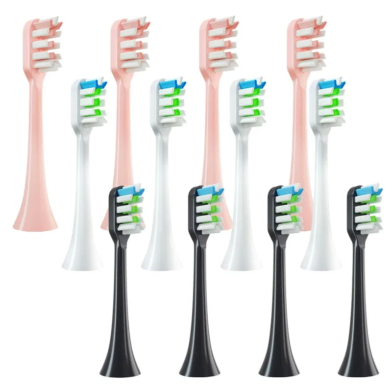 Color: green - 12pcs for SOOCAS X3/X3U/X5 Replacement Toothbrush Heads Clean Tooth Brush Heads Sonic Electric Toothbrush Soft Bristle Nozzles