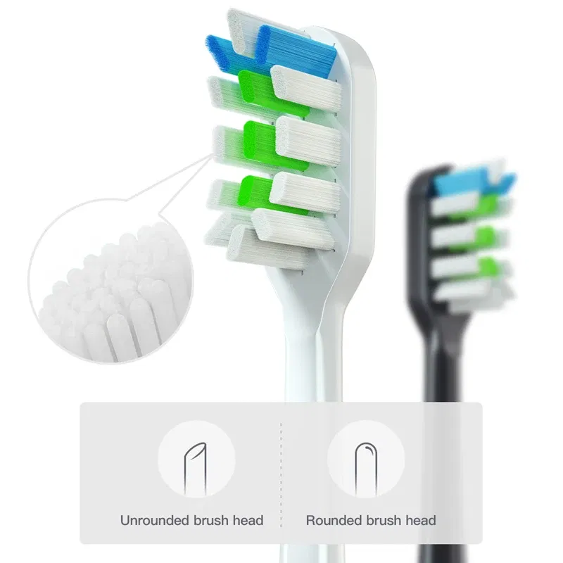 Color: green - 12pcs for SOOCAS X3/X3U/X5 Replacement Toothbrush Heads Clean Tooth Brush Heads Sonic Electric Toothbrush Soft Bristle Nozzles