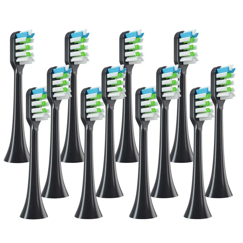 Color: green - 12pcs for SOOCAS X3/X3U/X5 Replacement Toothbrush Heads Clean Tooth Brush Heads Sonic Electric Toothbrush Soft Bristle Nozzles