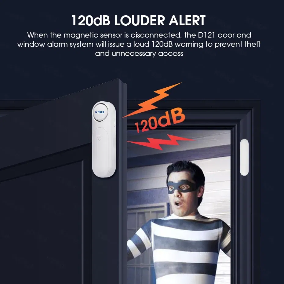 Color: Green, Ships From: CHINA - KERUI Wireless Door/Windows Sensor Alarm 300ft 120dB Anti-Theft Smart Remote Control For Kids Cabinet Safety Home Security