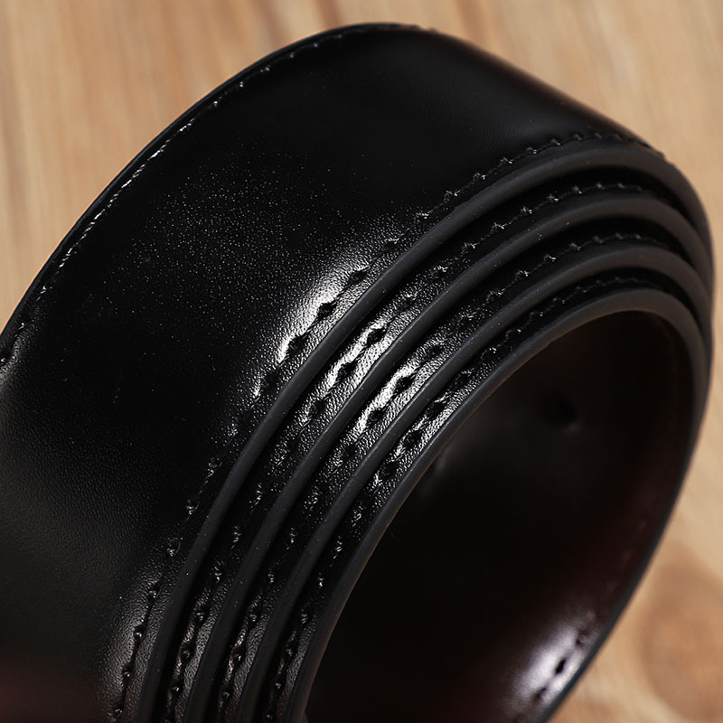 Color: army green, Belt Length: 105CM, Ships From: CHINA - 2.8cm 3.0cm 3.3cm 3.5cm 3.8cm Wide Double-sided Cow Reversible Leather With Holes No Buckle Belt Without Buckle High Quality