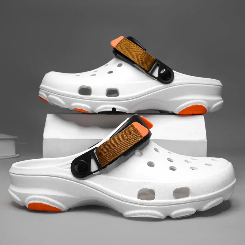 Color: Light Grey, Shoe Size: 44 - Summer Men's and Women's Leisure Breathable Garden Shoes, Couples Outdoor Beach Baotou Cool Drag Hole Shoes
