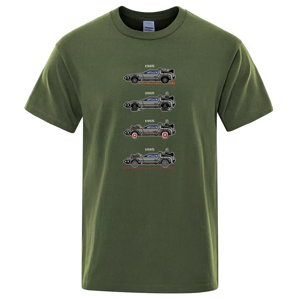 Color: Brown, Size: L - Retro Style Back To The Future Print Funny Tshirts Men Women Cotton T-Shirts Oversized Loose Tee Clothes Harajuku O-Neck Tops