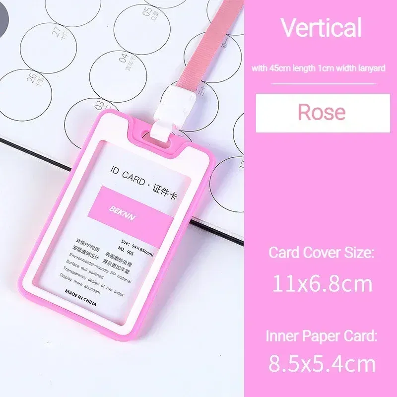 Color: Black&Red - Unisex Colorful Employee Id Case with Lanyard Double Side Id Credit Card Holder Access Bus Card Case Badge Holder Card Sleeve