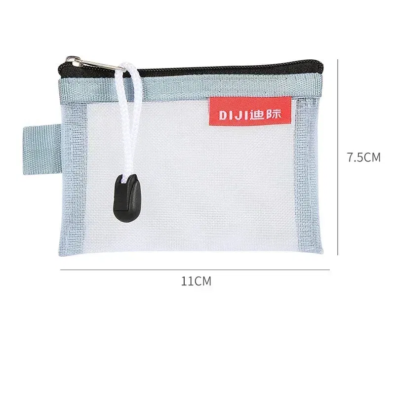 Color: Lavender - Mini Mesh Coin Bags Money Earphone Data Line Storage Bags Bus ID Credit Card Holder Zipper Pouch Traveling Small Coin Wallet